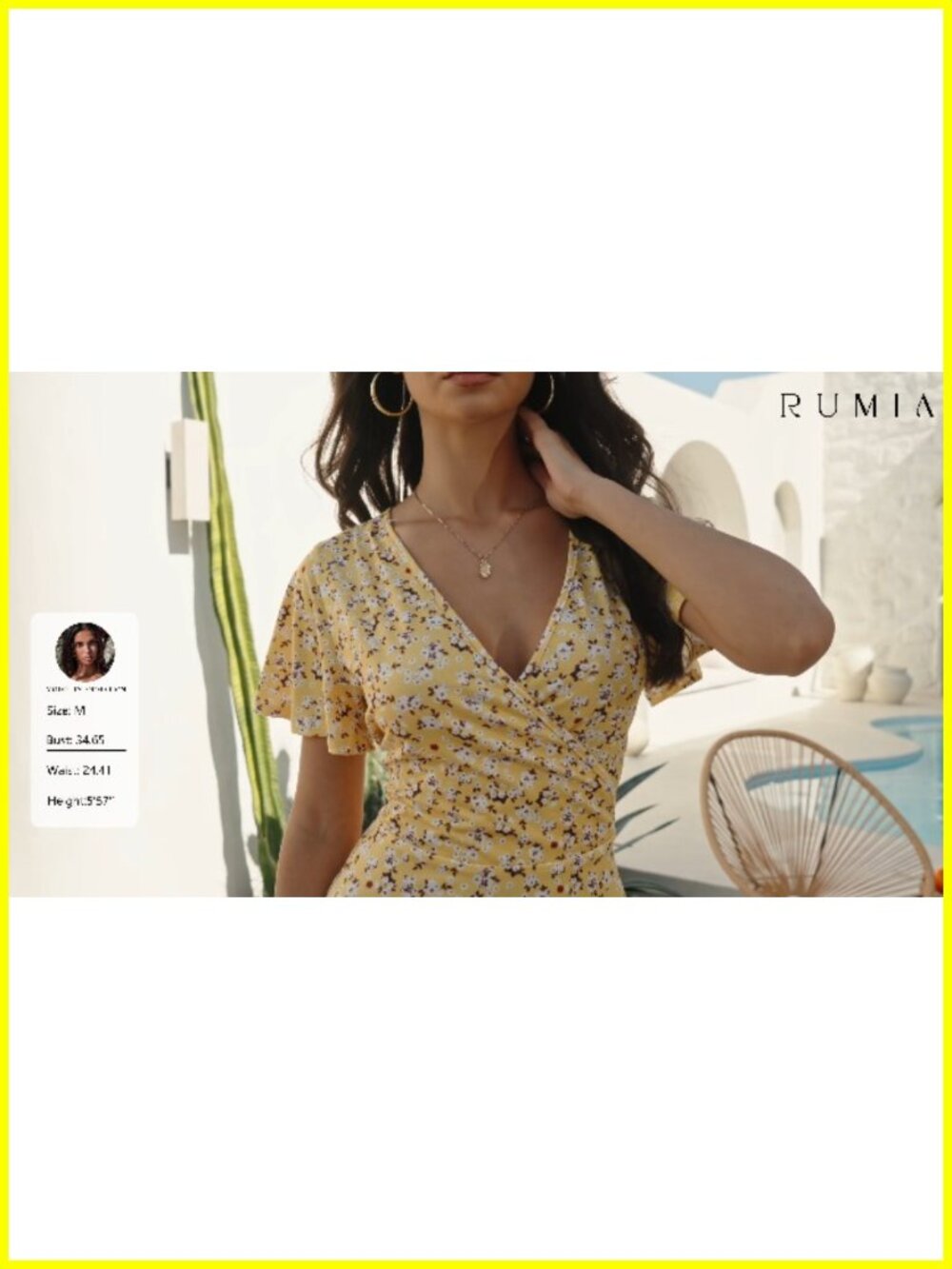 Women's Wrap V Neck A-Line Dress Floral Summer Casual Ruffle Short Sleeve 95% - Picture 5 of 6